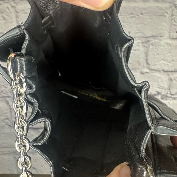 3.1 Phillip Lim Florence Leather Black Pleated Drawstring Tote Bucket Bag - Picture 4 of 5